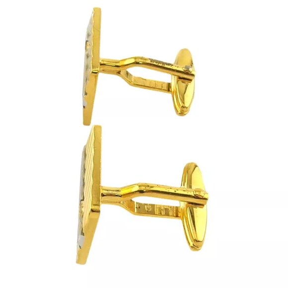 dunhill cuff d mark Gold & Silver hardware Authentic Used - Picture 2 of 5